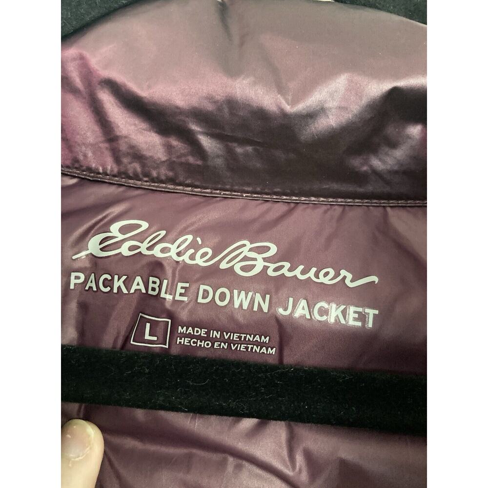 Eddie Bauer Ladies Down Packable Jacket Size Large Iridescent Plum Purple NWT - Picture 3 of 8